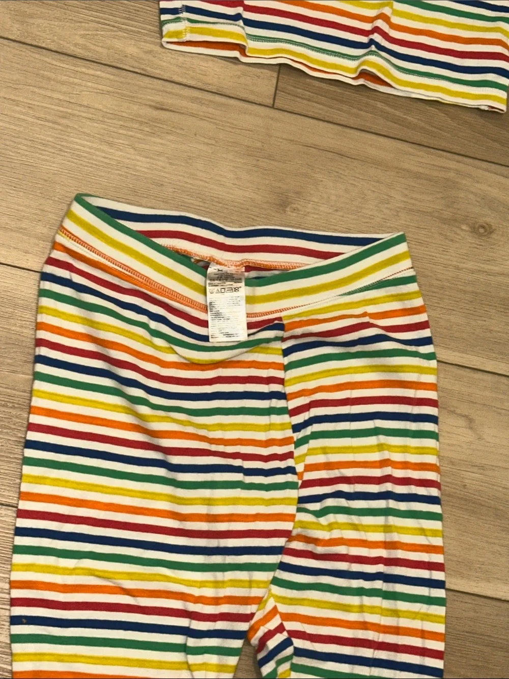 EUC Gap Kids Rainbow Stripe Pajama Set - Short Sleeve Top & Leggings Size 14